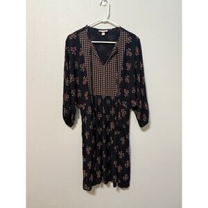 Women's Bishop 3/4 Sleeve A-Line Dress - Knox Rose‎ Black - XS
